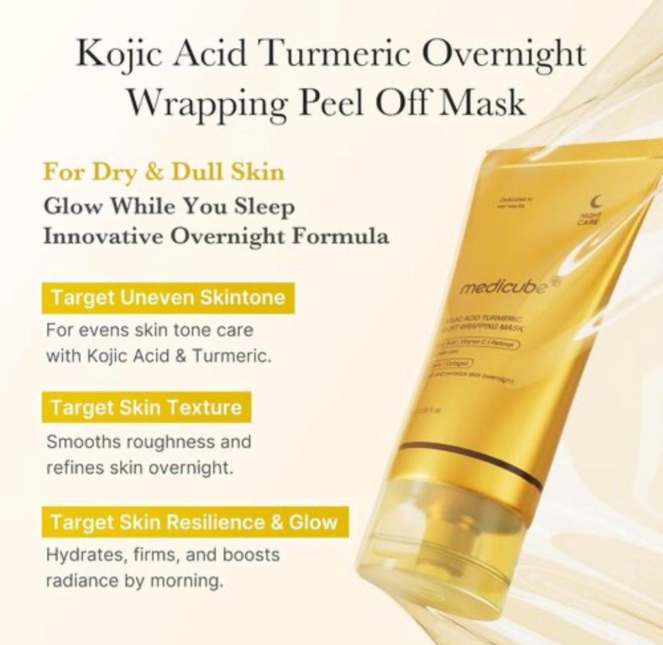 MEDICUBE Kojic Acid Turmeric Night Wrapping Mask 75ml