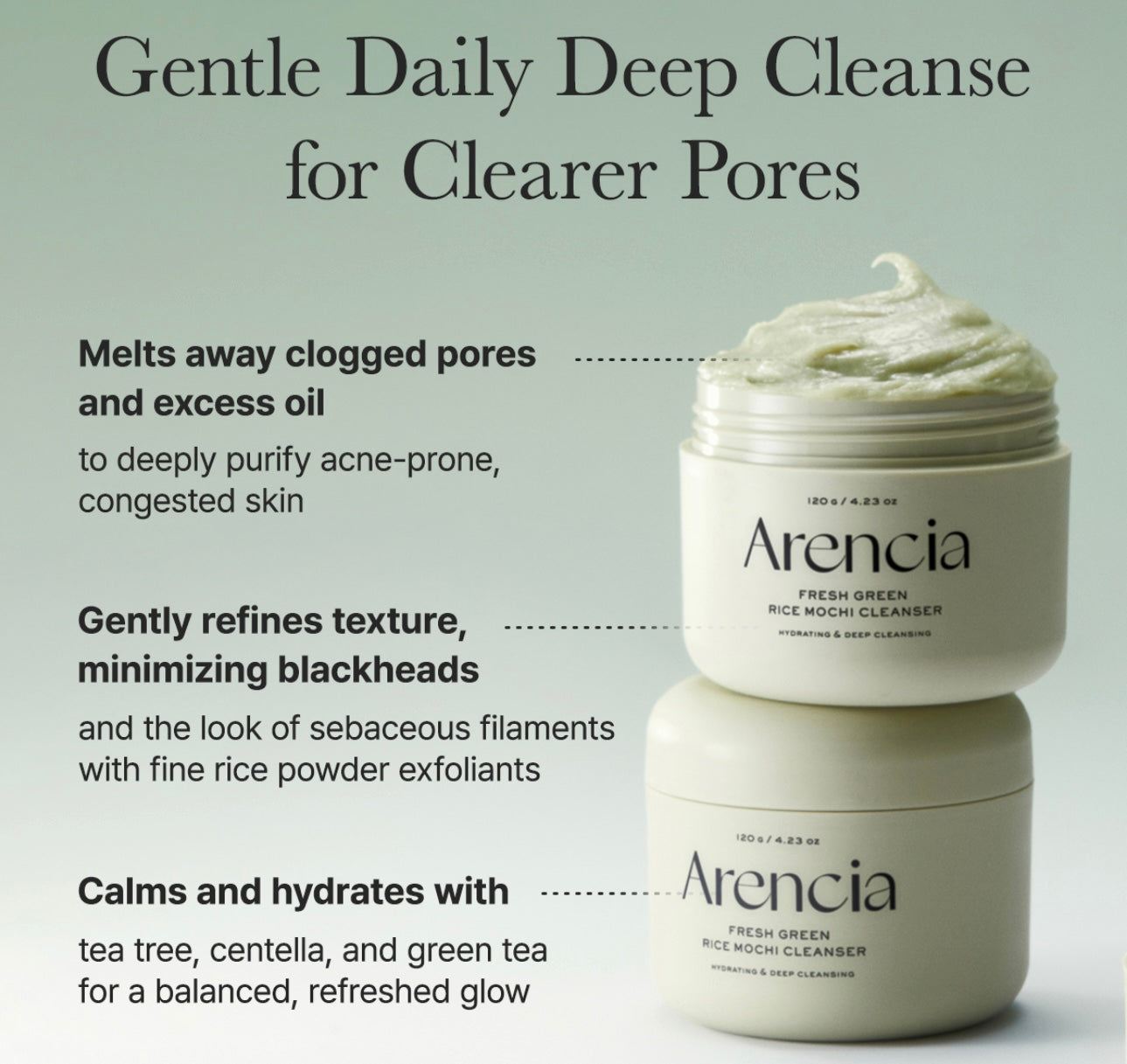Arencia Fresh Green Rice Mochi Cleanser 120g