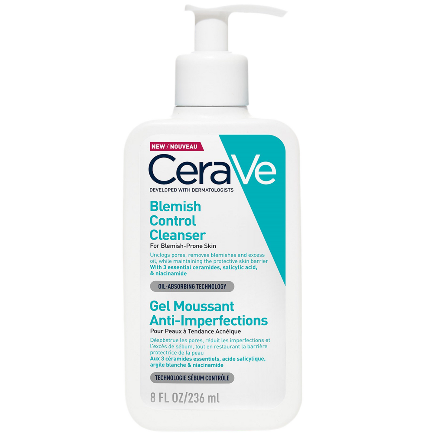 Cerave, Blemish Control Face Cleanser with 2% for Blemish -Prone Skin 236ml