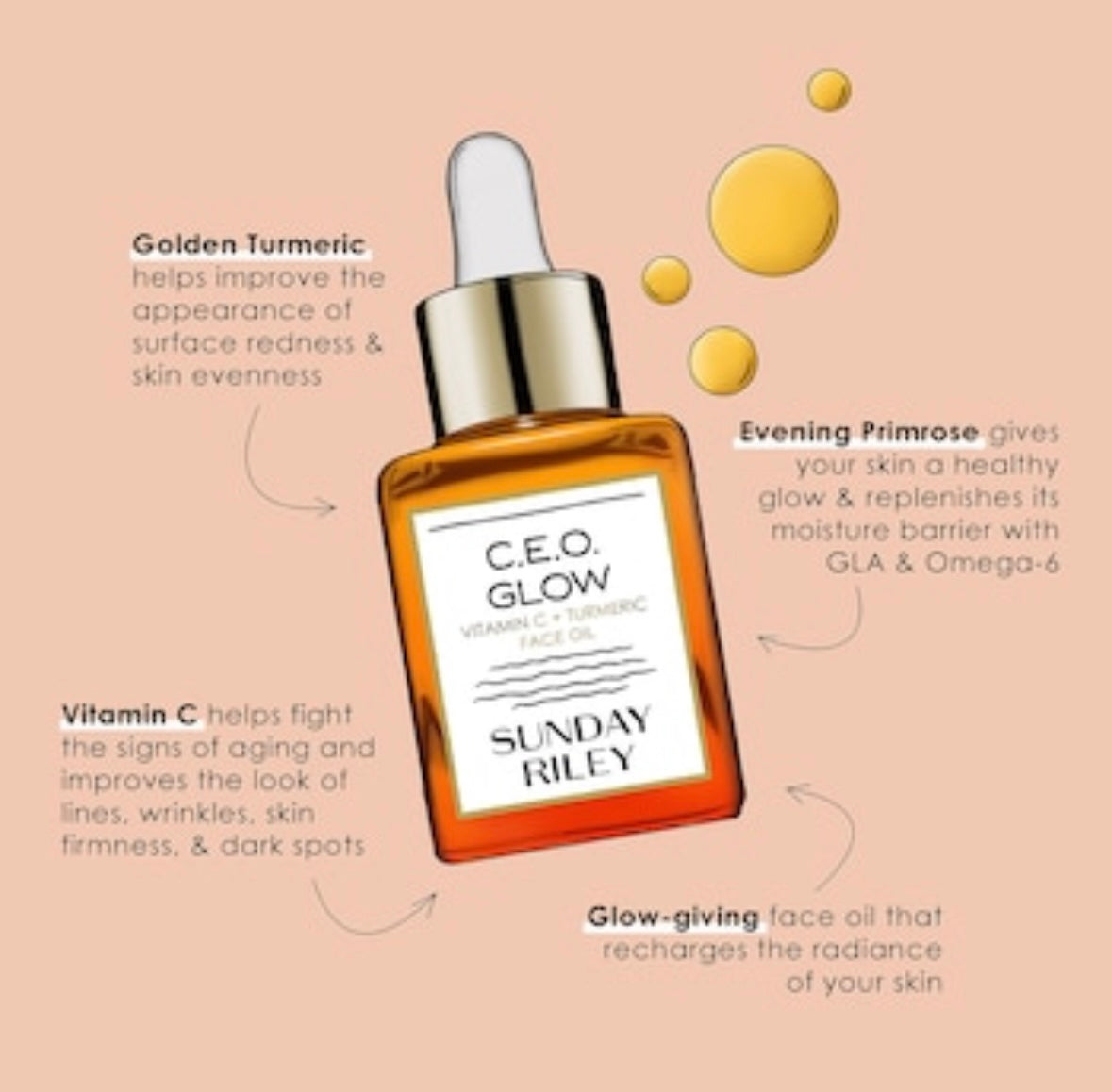 Sunday Riley, C.E.O. Glow – Vitamin C + Turmeric Face Oil 15ml