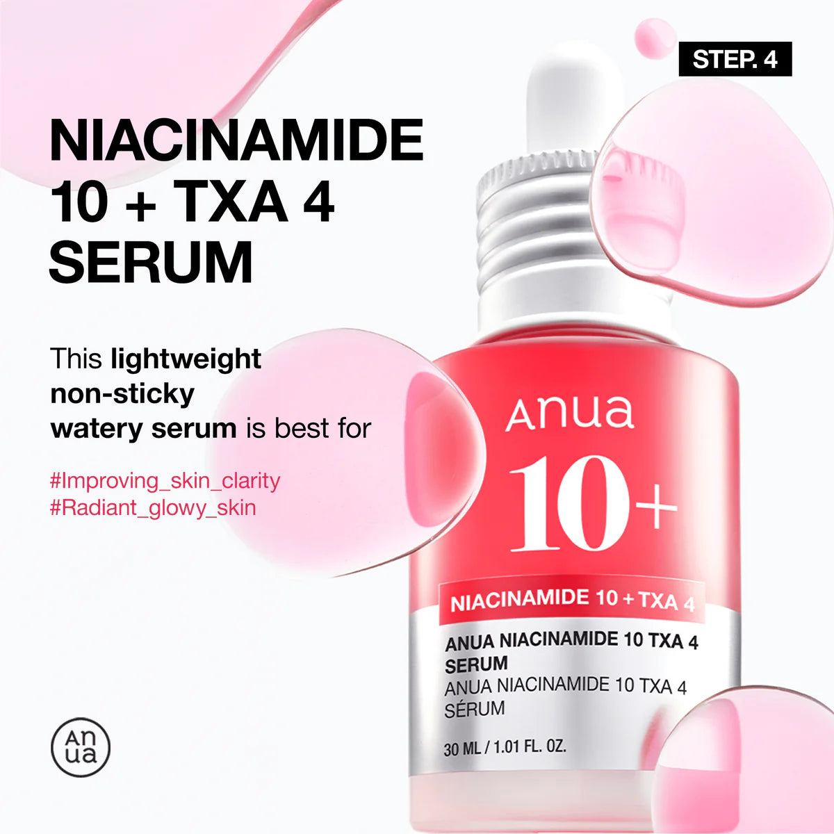 Anua, Niacinamide 10%+ Txa 4% Dark Spot Correcting Serum 30ml