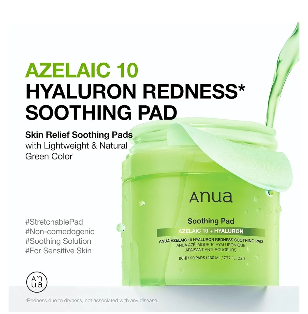 Anua - Azelaic acid 10 Hyaluron Soothing Pad 90 Pads - 230ml