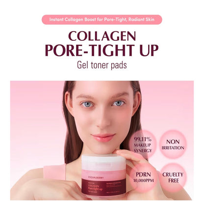 EQQUALBERRY Collagen Pore-Tight Up Gel Toner Pads