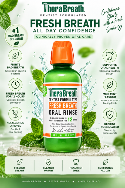 THERABREATH MOUTHWASH MILD MINT 473ML
