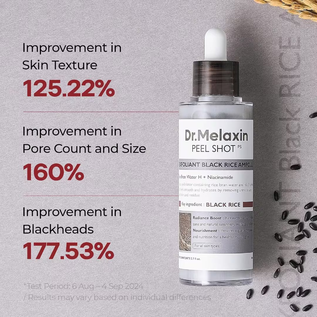 Dr. Melaxin, Peel Shot Exfoliating Black Rice Ampoule 80ml