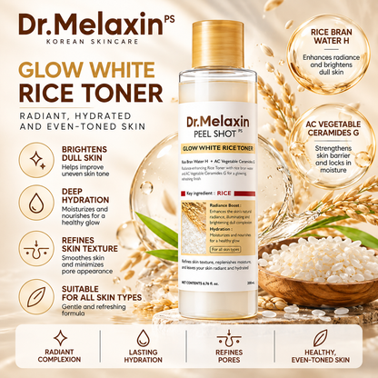 Dr. Melaxin Peel Shot Glow White Rice Toner 200 ml
