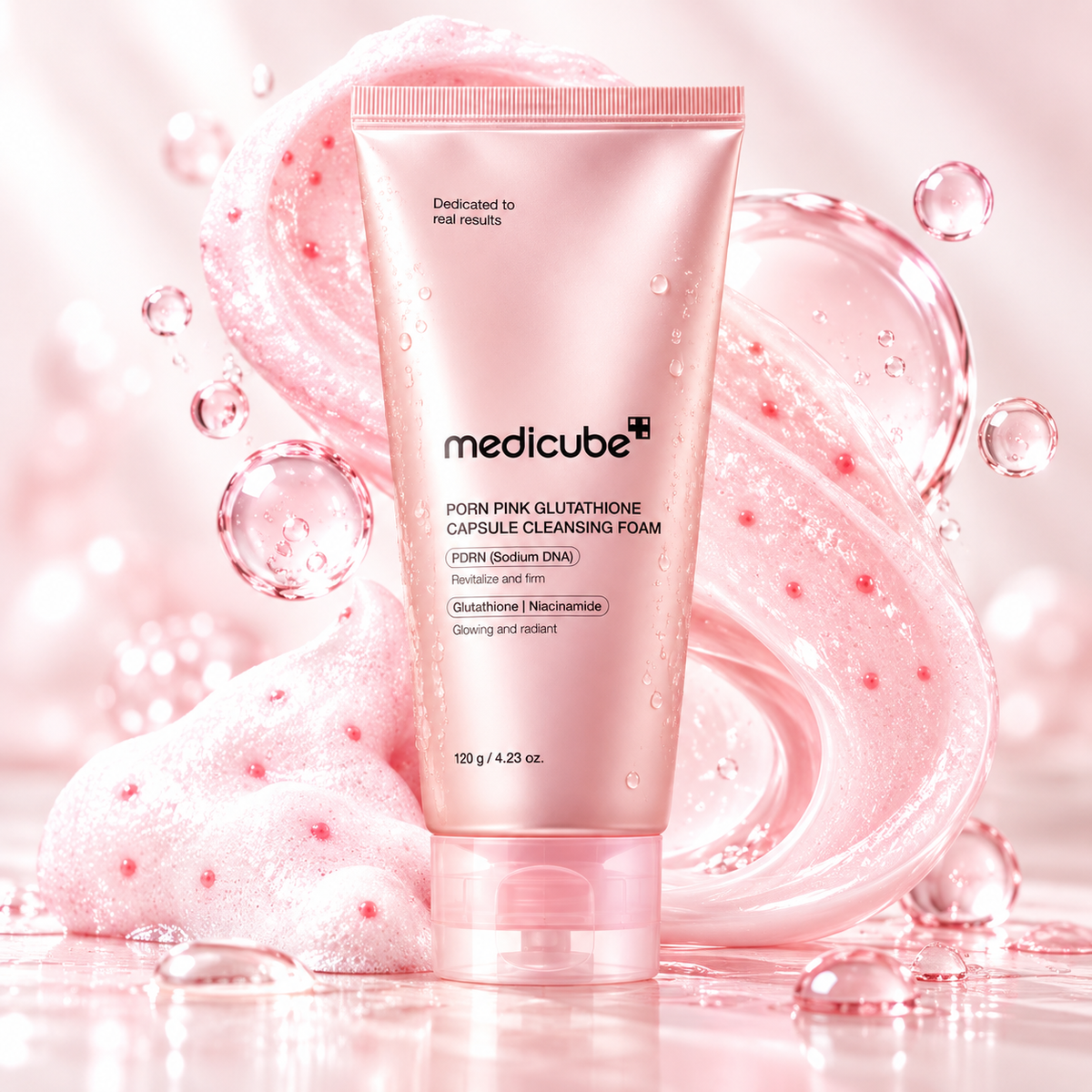 Medicube PDRN Pink Glutathione Capsule Cleansing Foam