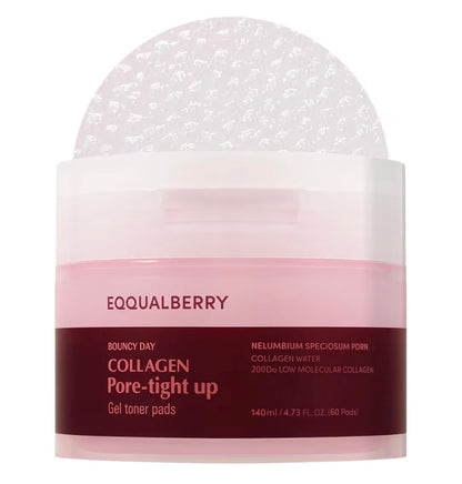 EQQUALBERRY Collagen Pore-Tight Up Gel Toner Pads