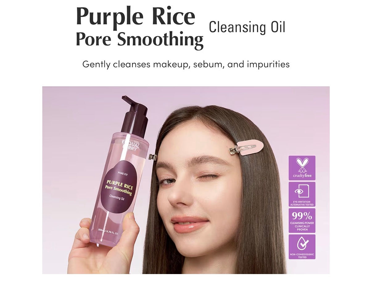 EQQUALBERRY Purple Rice 3-Step Pore Care & Glass Skin Trio