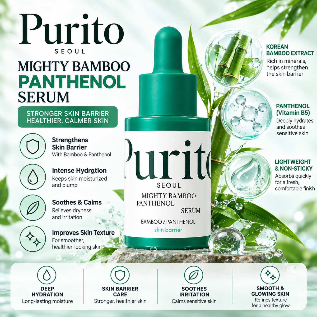 Purito Seoul Mighty Bamboo Panthenol Serum 🌿