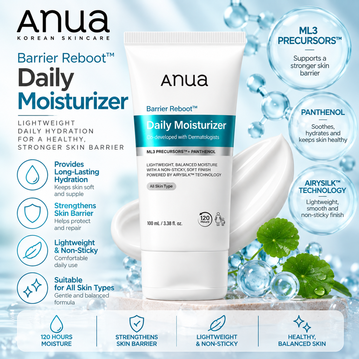 Anua- Barrier Reboot Daily Moisturizer 100ml