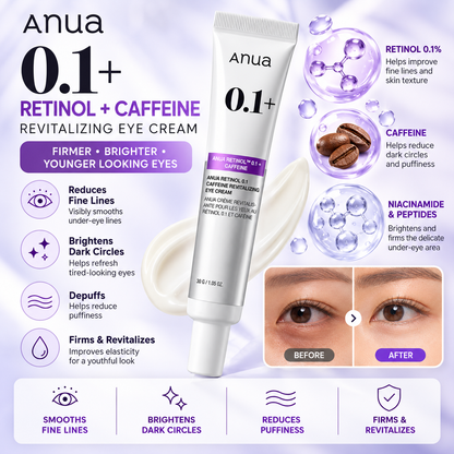 Anua- Retinol 0.1 Caffeine Revitalizing Eye Cream