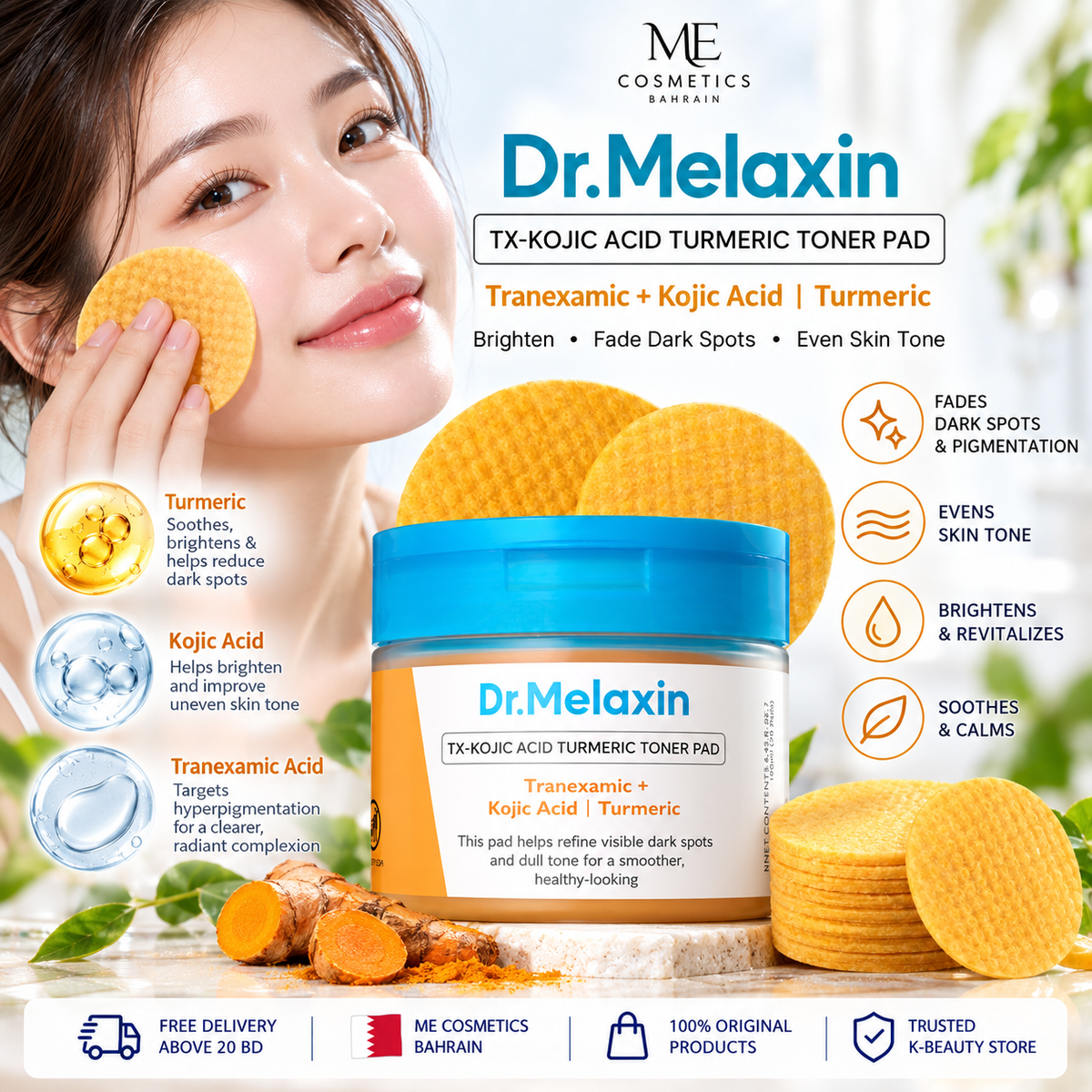 Dr. Melaxin TX-Kojic Acid Turmeric Toner Pads