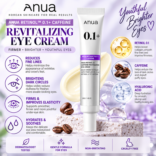 Anua- Retinol 0.1 Caffeine Revitalizing Eye Cream
