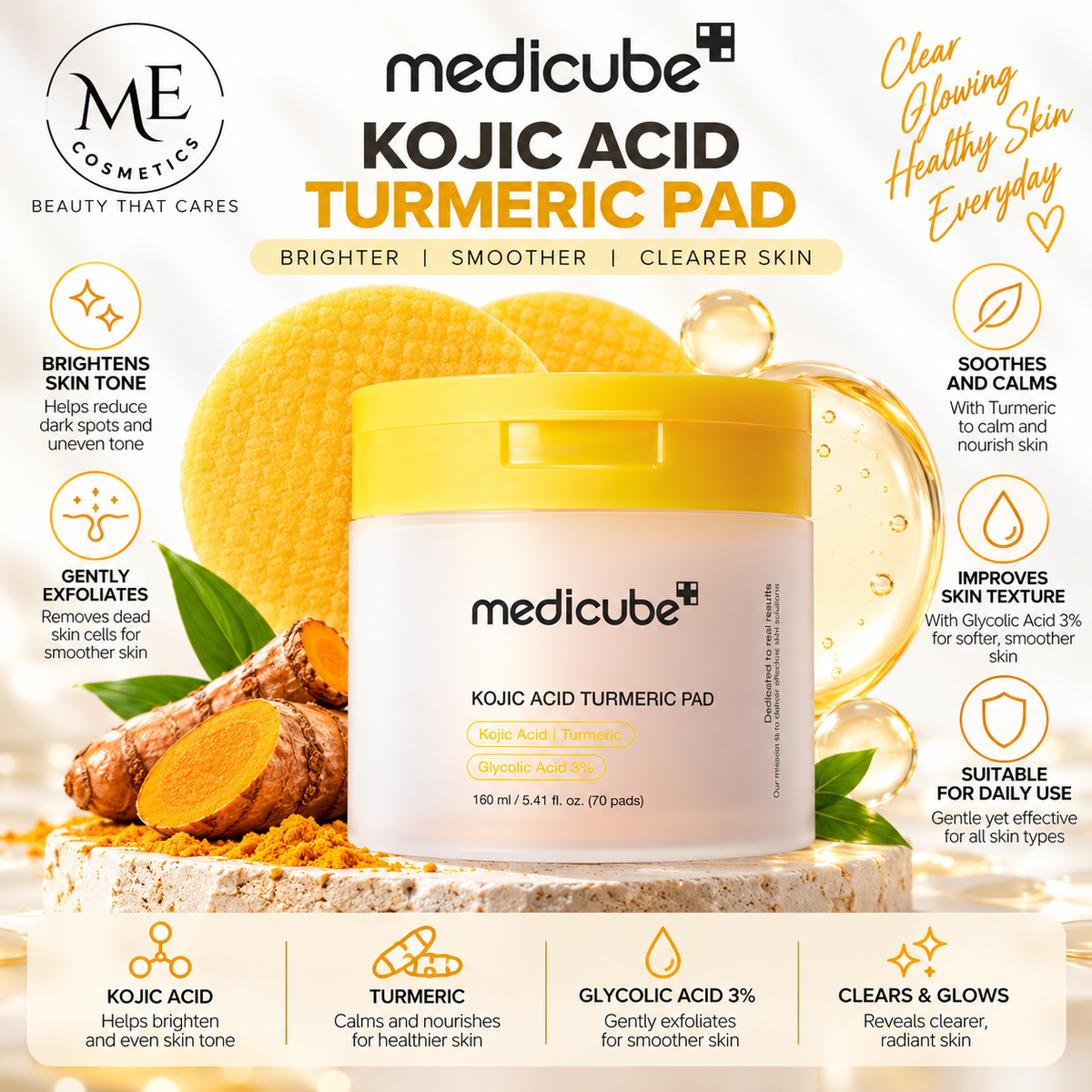 Medicube Kojic Acid Turmeric Pad