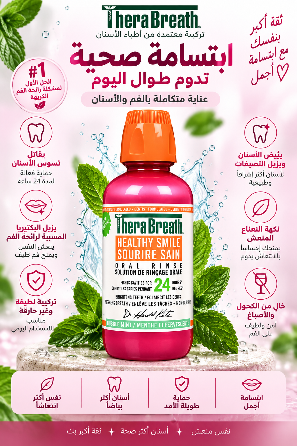 THERABREATH MOUTHWASH SPARKLE MINT 473ML