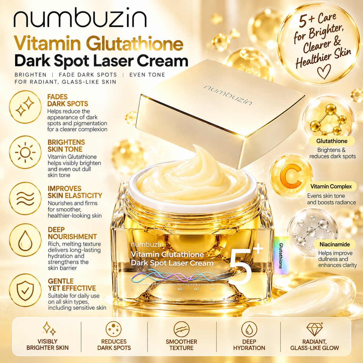 NUMBUZIN NO.5 VITAMIN GLUTATHIONE DARK SPOT LASER CREAM 50ML