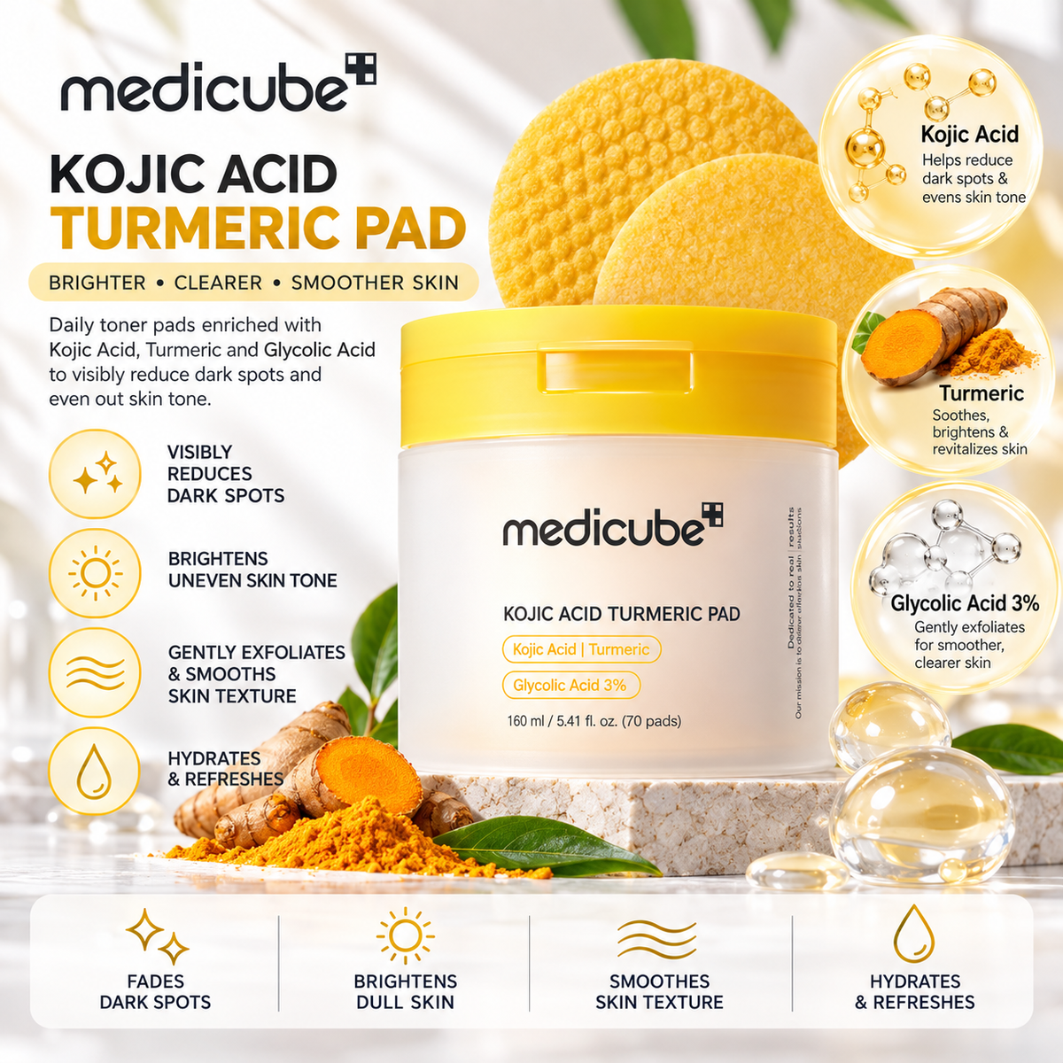 Medicube Kojic Acid Turmeric Pad