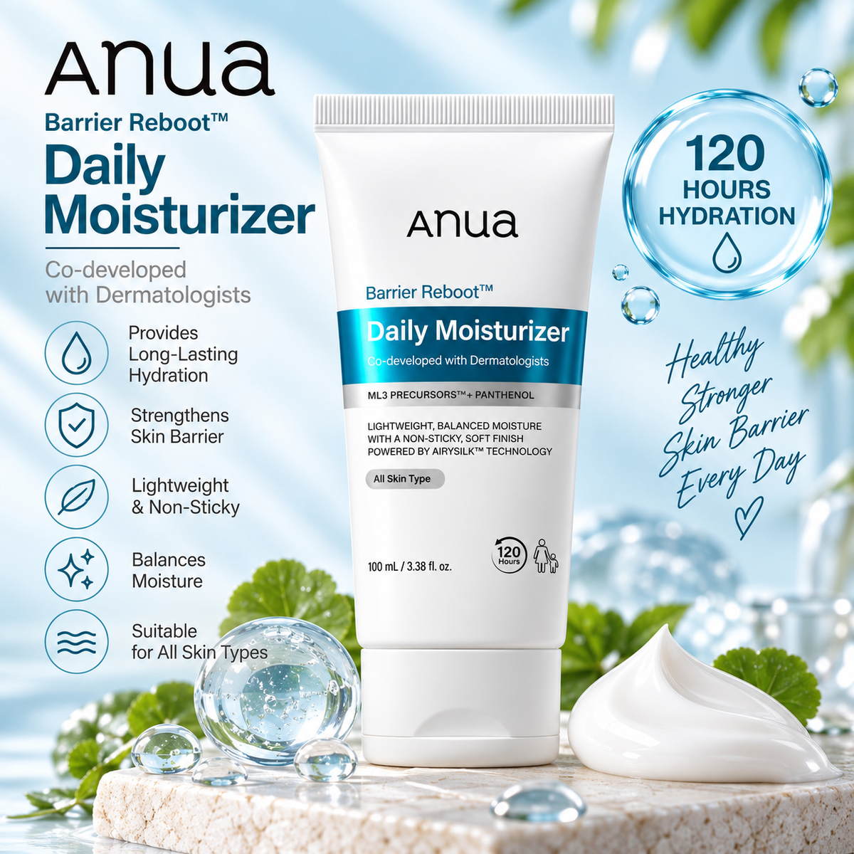 Anua- Barrier Reboot Daily Moisturizer 100ml