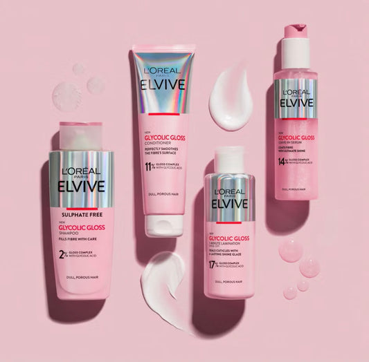 L'Oréal Paris, Elvive Glycolic Gloss Glossing Routine for Dull Hair