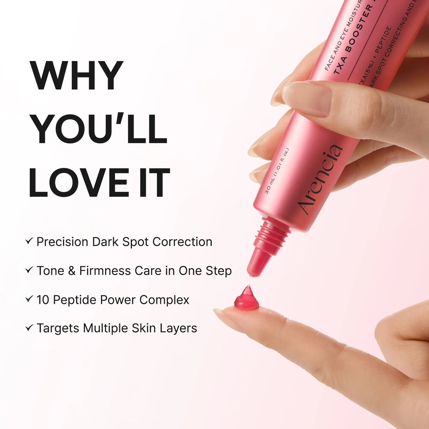Arencia, TXA Booster Shot 5% + Peptide Face & Eye Moisturizer 30ml