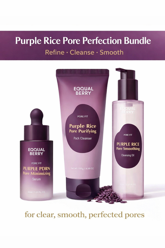 EQQUALBERRY, Purple Rice 3-Step Pore Care & Glass Skin Trio
