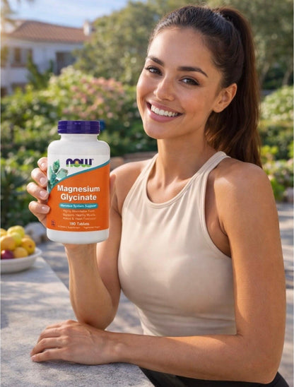 NOW, Magnesium Glycinate 180 Tablets