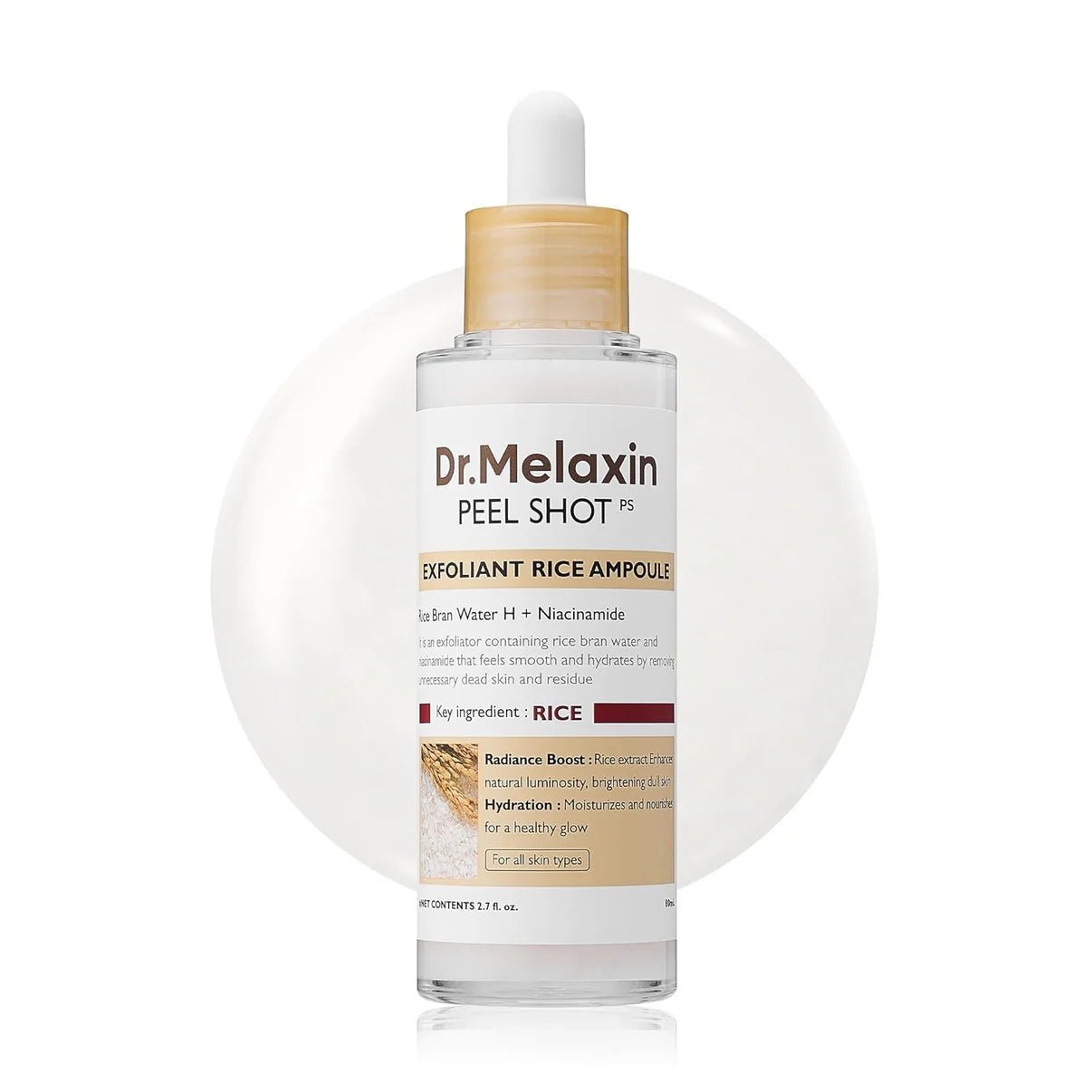 Dr. Melaxin, White Rice Peeling Ampoule for Smoothing and Brightening Skin 80ml