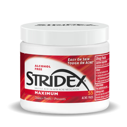 Stridex, Maximum Strength Pads – 2% Salicylic Acid 55 Pads