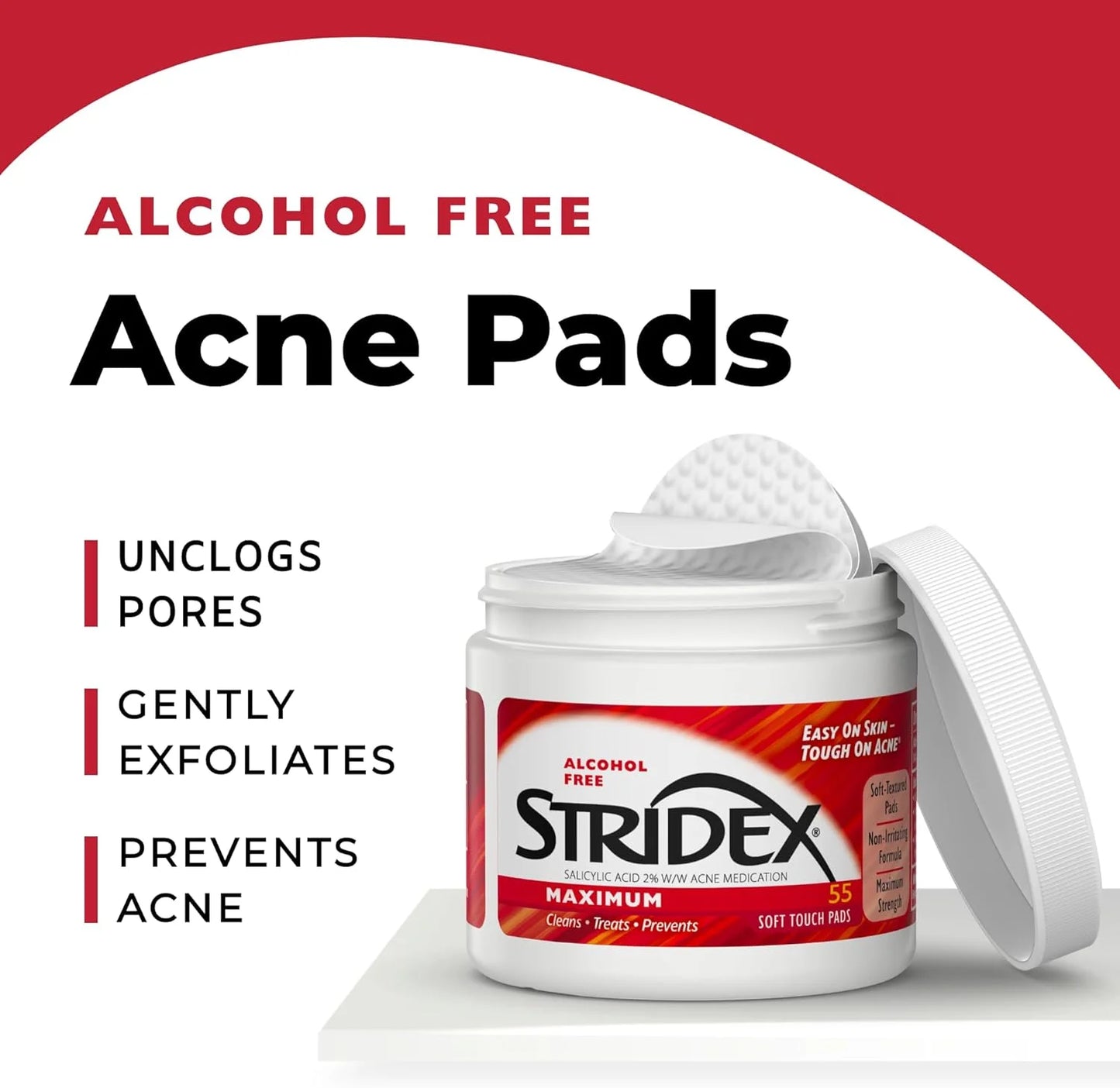 Stridex, Maximum Strength Pads – 2% Salicylic Acid 55 Pads