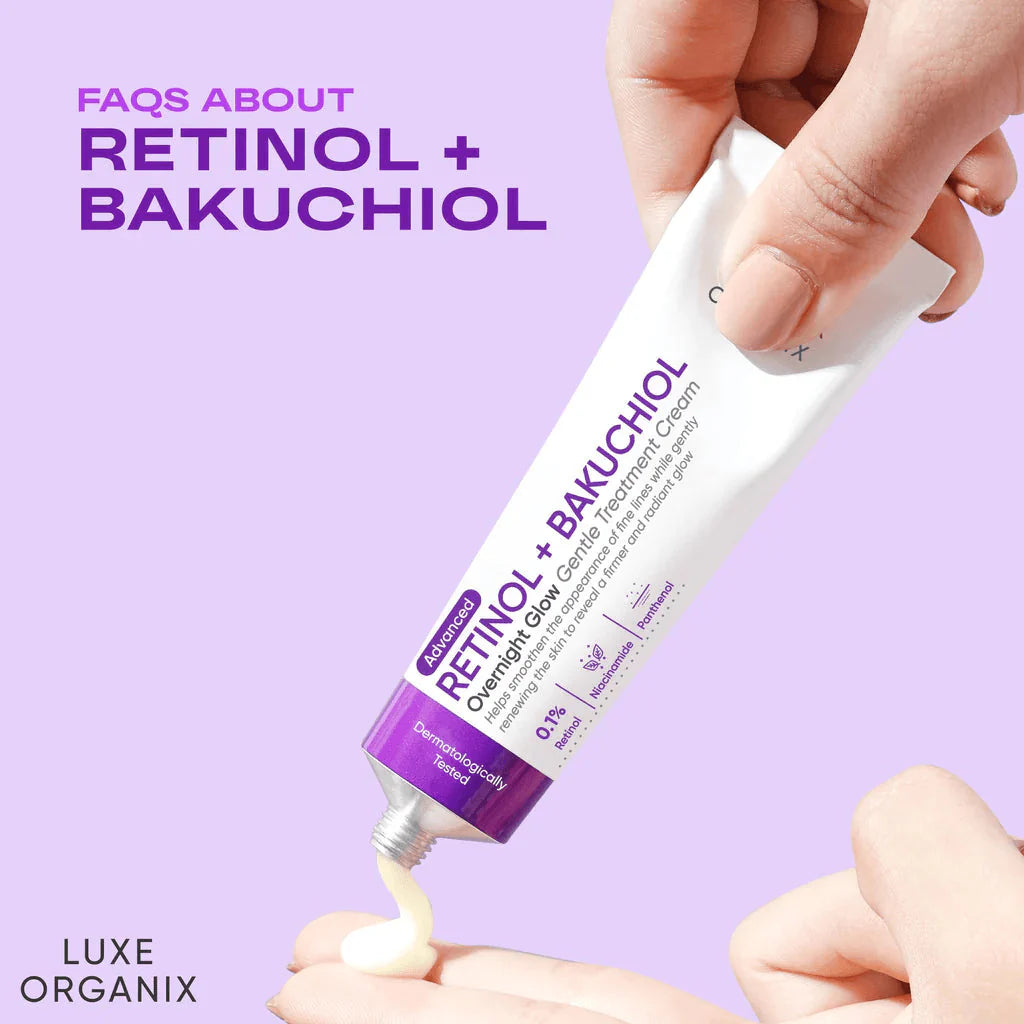 Luxe Organix, Advanced Retinol + Bakuchiol Overnight Glow Gentle Treatment Cream 30g