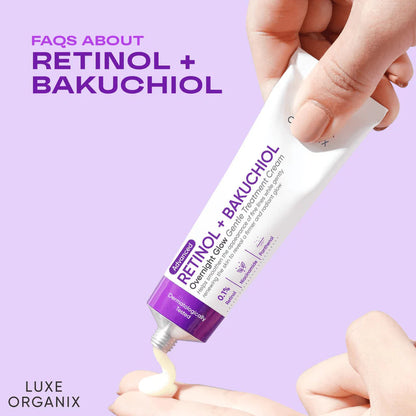 Luxe Organix, Advanced Retinol + Bakuchiol Overnight Glow Gentle Treatment Cream 30g
